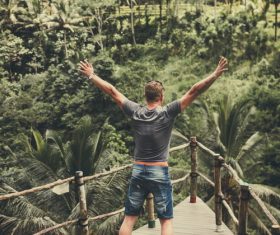 Man jumping up Stock Photo