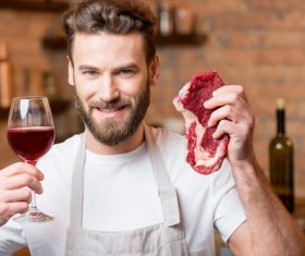 Man preparing to make dinner Stock Photo 02