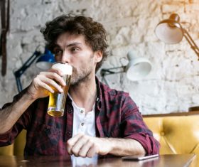 Men having beer in a pub Stock Photo 04