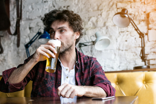 Men having beer in a pub Stock Photo 04