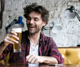 Men having beer in a pub Stock Photo 05