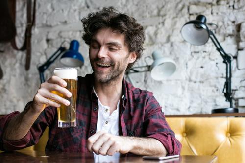 Men having beer in a pub Stock Photo 05