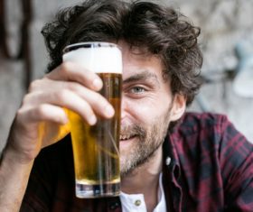 Men having beer in a pub Stock Photo 07