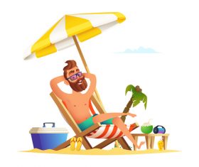 Men summer holiday travel vector