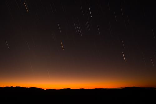 Meteor shower Stock Photo