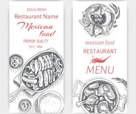 Mexican food menu card template vector 03