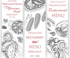 Mexican food menu card template vector 04