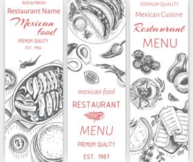 Mexican food menu card template vector 05