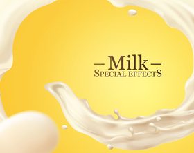Milk special effect vector illustration