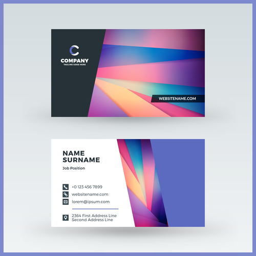 Modern abstract business card template vector 01