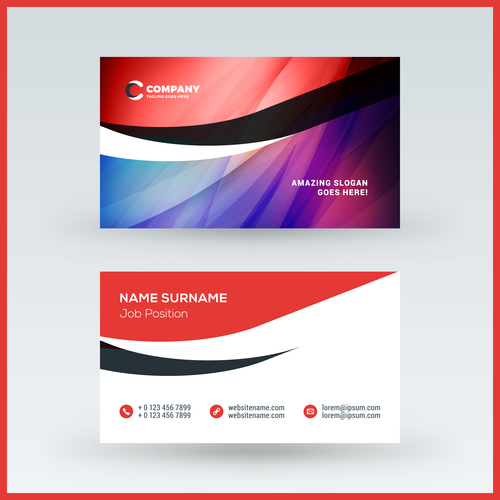 Modern abstract business card template vector 02