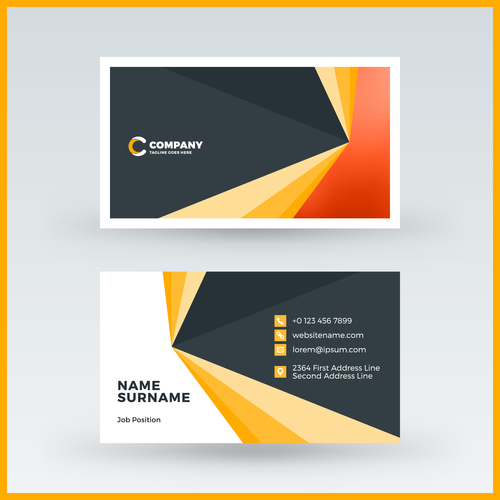 Modern abstract business card template vector 03