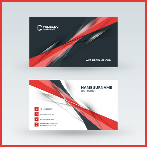 Modern abstract business card template vector 04