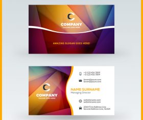 Modern abstract business card template vector 05