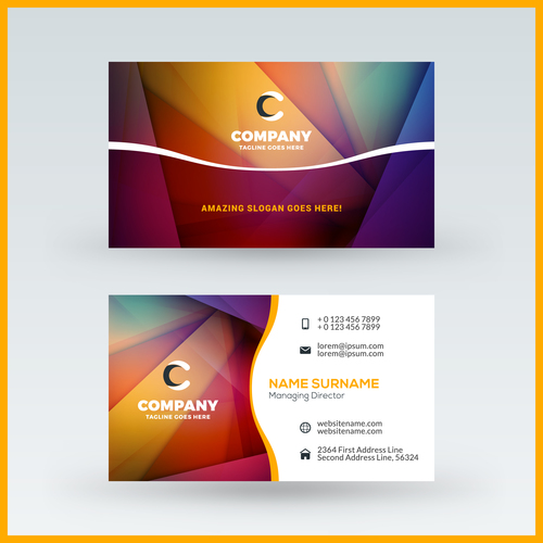 Modern abstract business card template vector 05