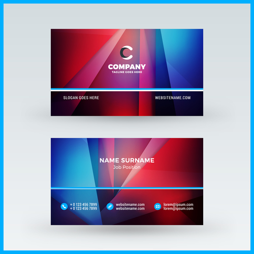 Modern abstract business card template vector 06