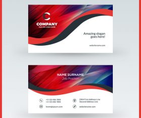 Modern abstract business card template vector 07