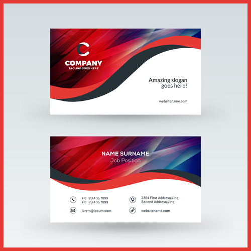 Modern abstract business card template vector 07