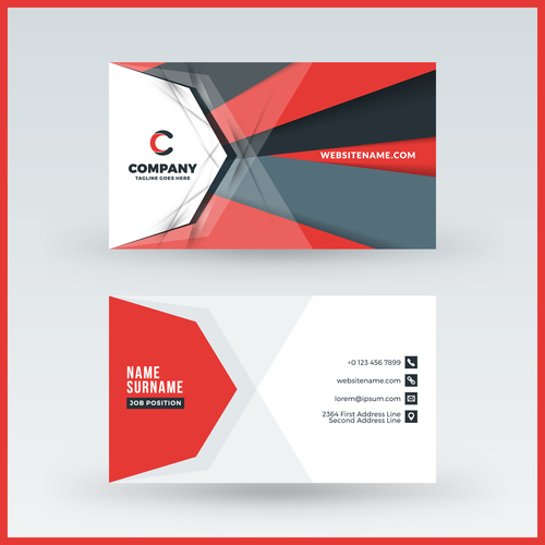 Modern abstract business card template vector 08