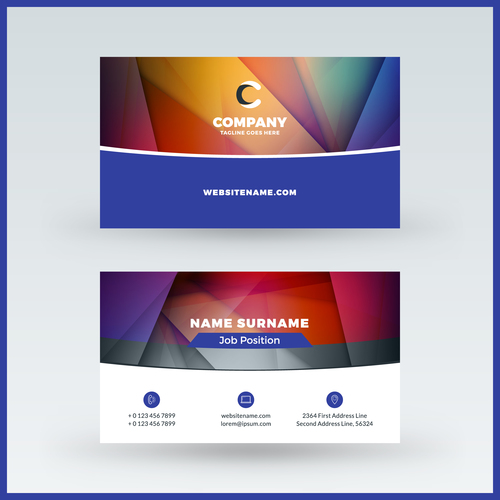 Modern abstract business card template vector 09