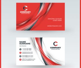 Modern abstract business card template vector 10