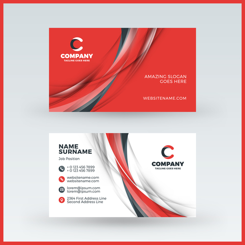 Modern abstract business card template vector 10