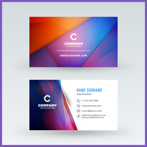 Modern abstract business card template vector 11