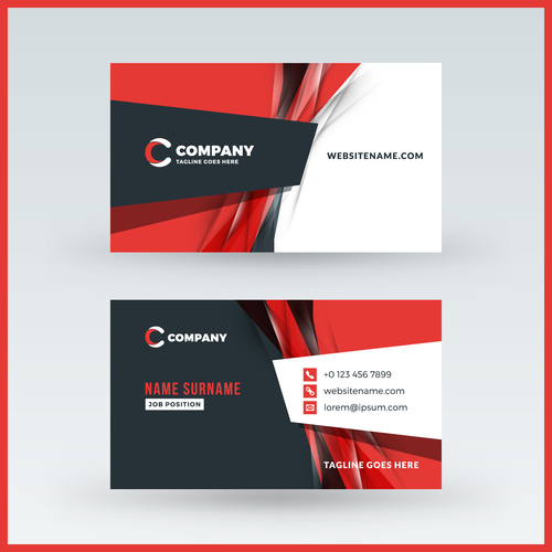 Modern abstract business card template vector 12