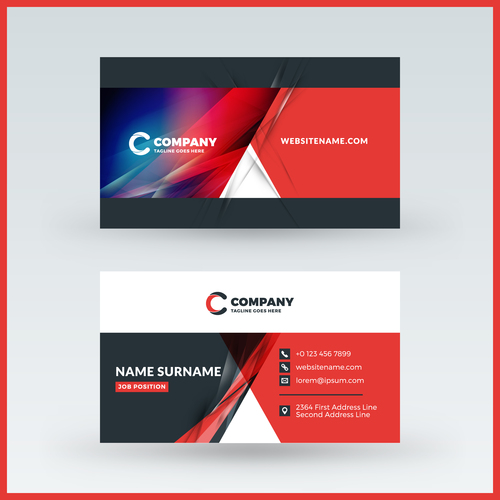 Modern abstract business card template vector 13