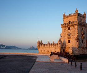 Morning at Belem Tower in Lisbon Stock Photo 01
