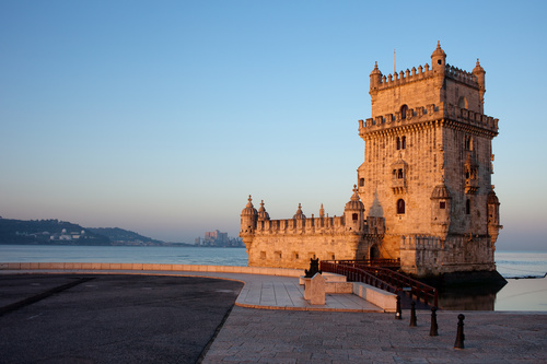 Morning at Belem Tower in Lisbon Stock Photo 01
