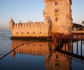 Morning at Belem Tower in Lisbon Stock Photo 03