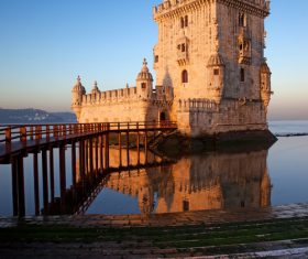 Morning at Belem Tower in Lisbon Stock Photo 04