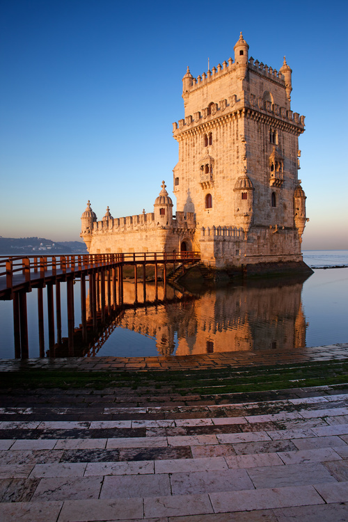 Morning at Belem Tower in Lisbon Stock Photo 04