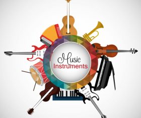 Music Instruments frame vector material