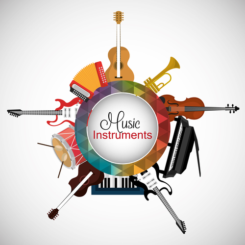 Music Instruments frame vector material