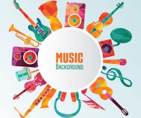 Music background with musical instrument vector