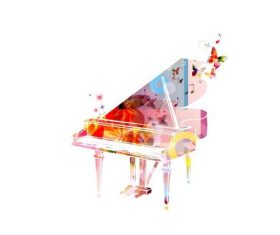 Music pianoforte abstract vector