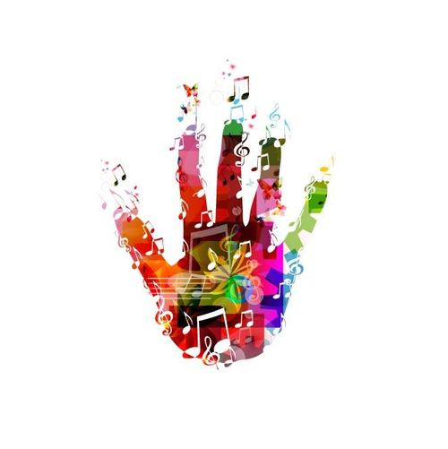 Music with colored hand vector