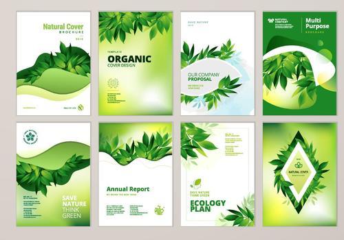 Natural brochure cover vector template