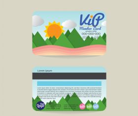 Natural scenery with member card template vector 01