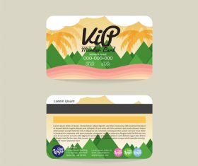 Natural scenery with member card template vector 02