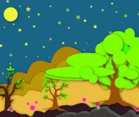 Nebula and nature creative illustration vector