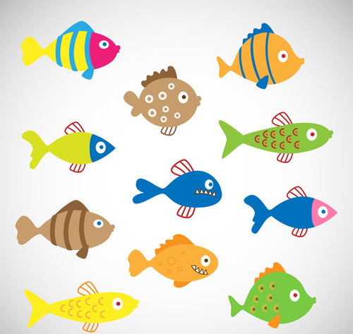 Ocean cartoon fish vector free download