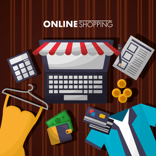 Online shopping web design material vector 01