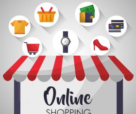 Online shopping web design material vector 02