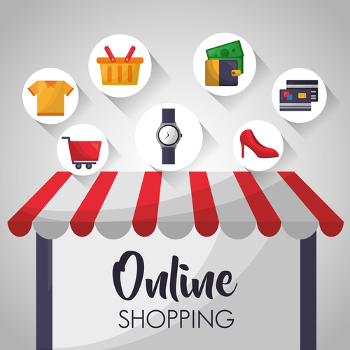 Online shopping web design material vector 02