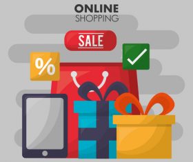 Online shopping web design material vector 03