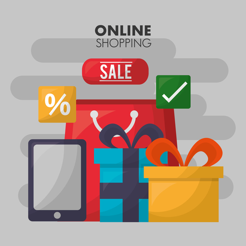 Online shopping web design material vector 03