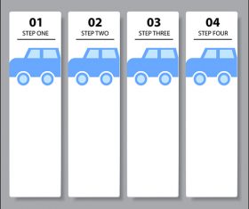 Option banners with car vector 01